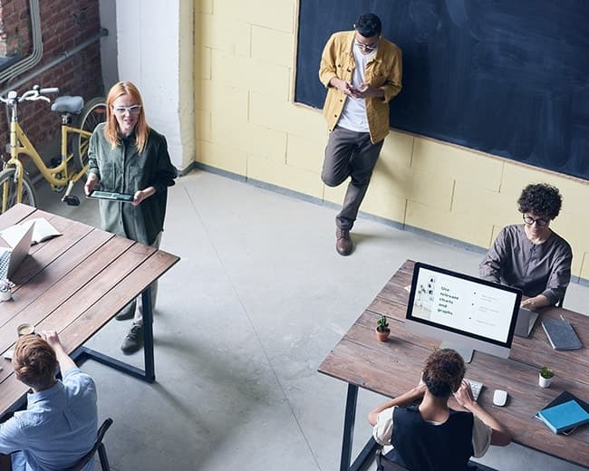 Team collaboration and brainstorming session