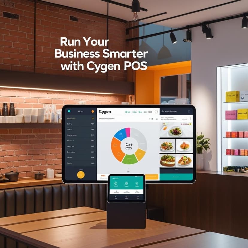 Modern POS system in restaurant setting