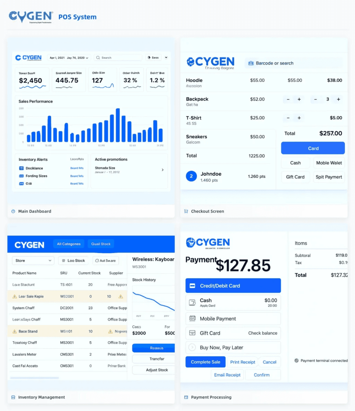 Retail POS system in store