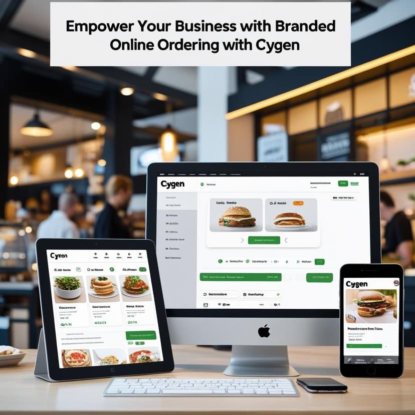 Modern POS system in restaurant setting